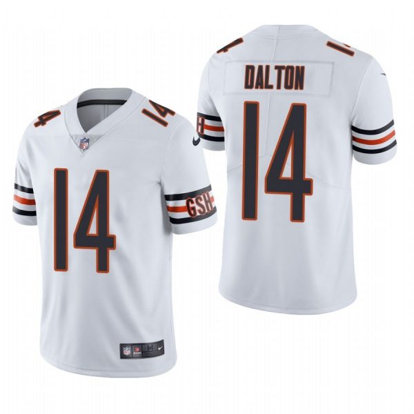 Custom Men’s #14 Andy Dalton Chicago Bears Vapor Limited Jersey Stitched White