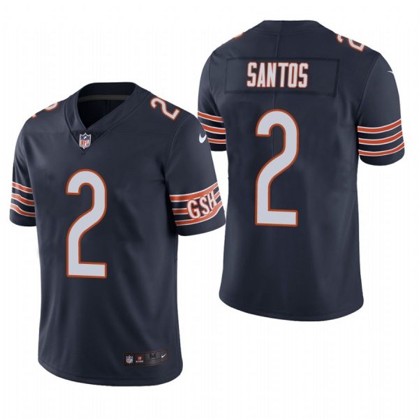 Custom Men’s #2 Cairo Santos Chicago Bears Vapor Limited Jersey Stitched Navy