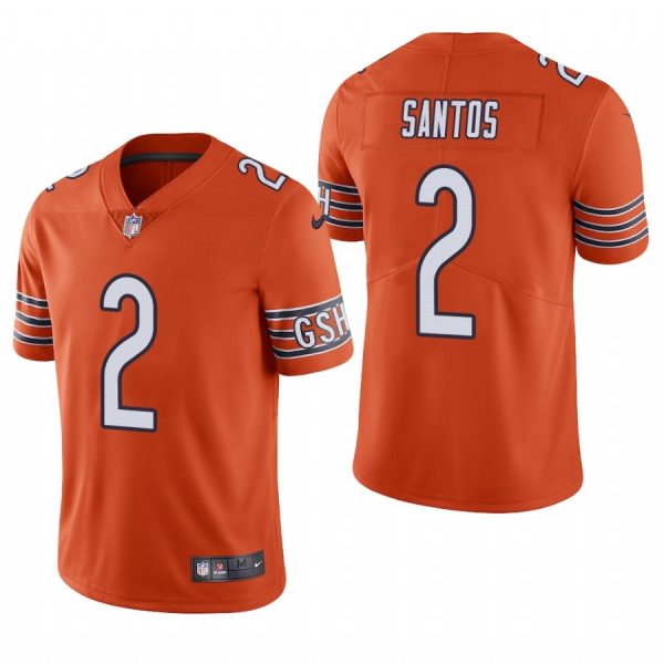 Custom Men’s #2 Cairo Santos Chicago Bears Vapor Limited Jersey Stitched Orange