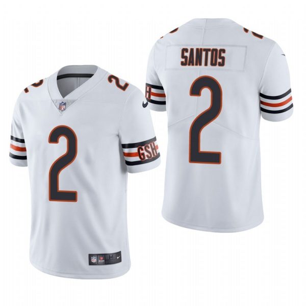 Custom Men’s #2 Cairo Santos Chicago Bears Vapor Limited Jersey Stitched White