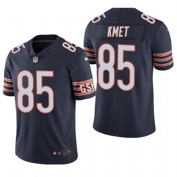 Custom Men’s #85 Cole Kmet Chicago Bears Vapor Limited Jersey Stitched Navy