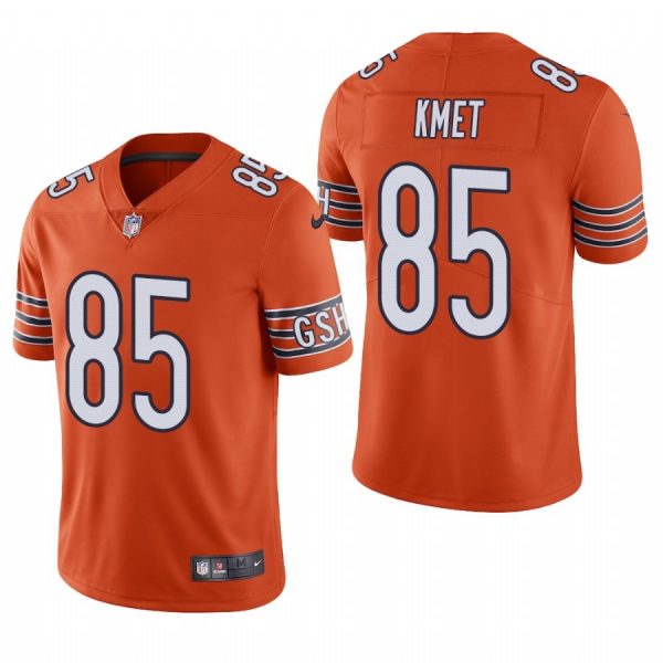Custom Men’s #85 Cole Kmet Chicago Bears Vapor Limited Jersey Stitched Orange
