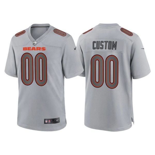Custom Men’s Chicago Bears Custom Gray Atmosphere Fashion Stitched Jersey