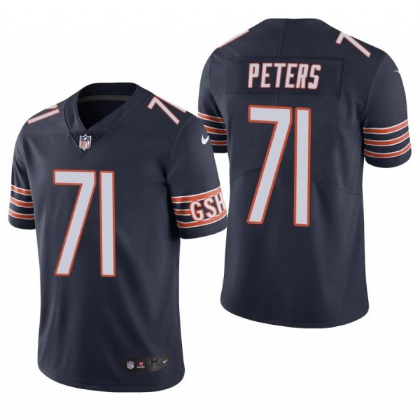 Custom Men’s #71 Jason Peters Chicago Bears Vapor Limited Jersey Stitched Navy