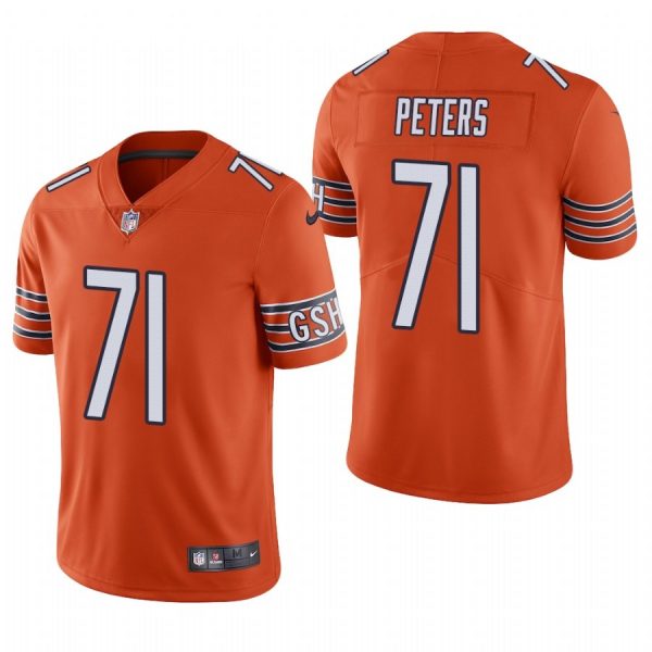 Custom Men’s #71 Jason Peters Chicago Bears Vapor Limited Jersey Stitched Orange