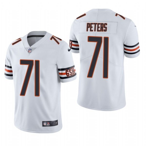 Custom Men’s #71 Jason Peters Chicago Bears Vapor Limited Jersey Stitched White