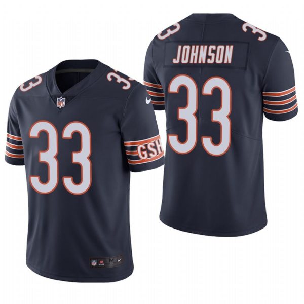Custom Men’s #33 Jaylon Johnson Chicago Bears Vapor Limited Jersey Stitched Navy