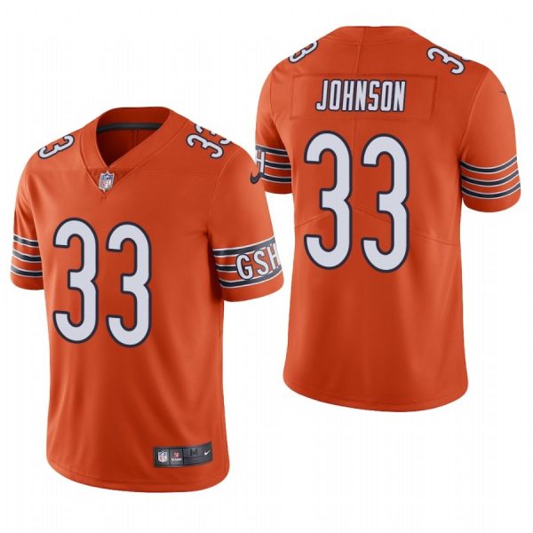 Custom Men’s #33 Jaylon Johnson Chicago Bears Vapor Limited Jersey Stitched Orange