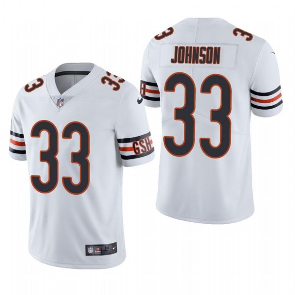 Custom Men’s #33 Jaylon Johnson Chicago Bears Vapor Limited Jersey Stitched White