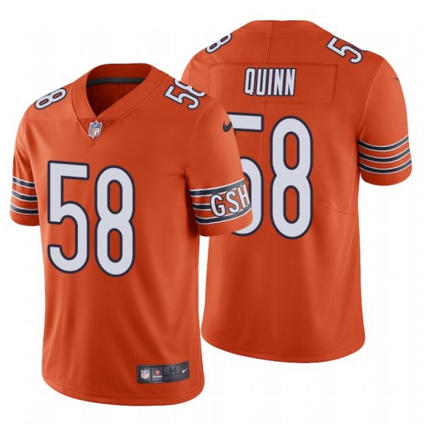 Custom Men’s #58 Robert Quinn Chicago Bears Vapor Limited Jersey Stitched Orange