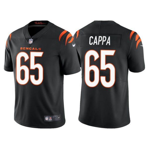 Custom Men’s Cincinnati Bengals Alex Cappa Black Vapor Limited Stitched Jersey