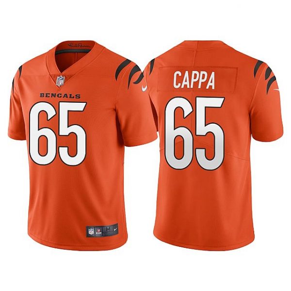 Custom Men’s Cincinnati Bengals Alex Cappa Orange Vapor Limited Stitched Jersey