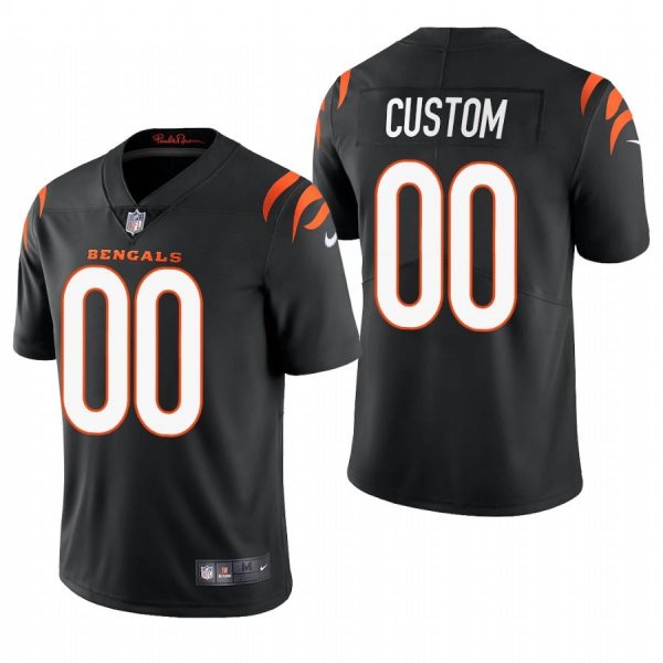 Custom Men’s Custom Cincinnati Bengals Vapor Limited Jersey Stitched 2021 Black