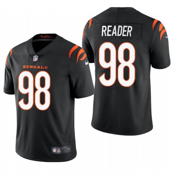 Custom Men’s #98 D.J. Reader Cincinnati Bengals Vapor Limited Jersey Stitched 2021 Black