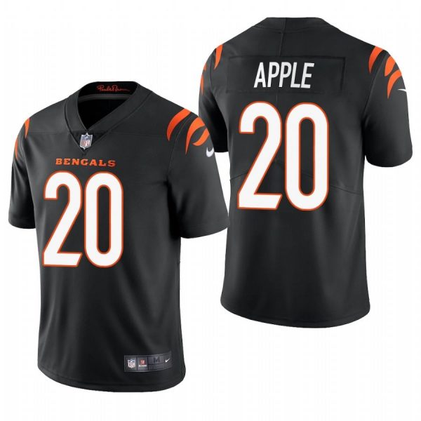 Custom Men’s #20 Eli Apple Cincinnati Bengals Vapor Limited Jersey Stitched 2021 Black