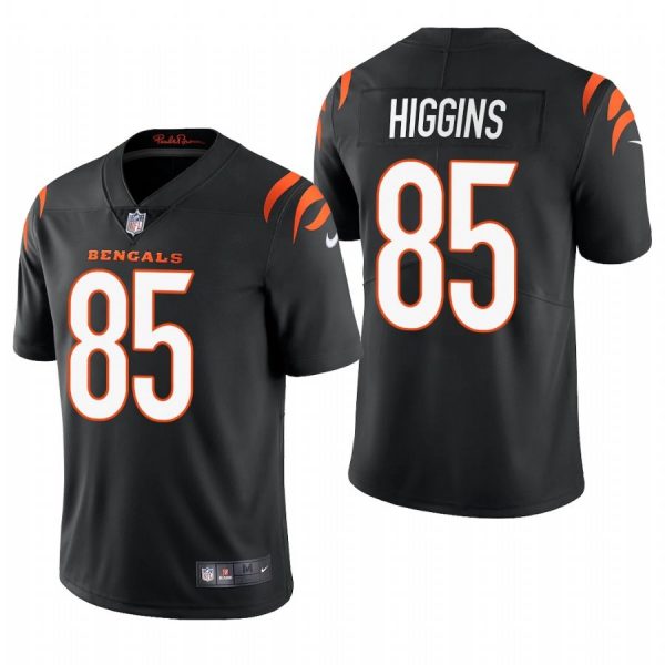 Custom Men’s #85 Tee Higgins Cincinnati Bengals Vapor Limited Jersey Stitched 2021 Black