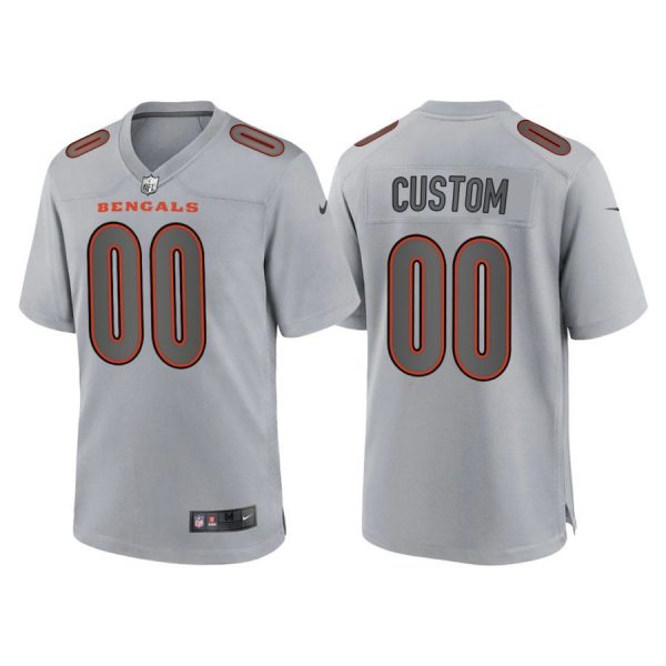 Custom Men’s Cincinnati Bengals Custom Gray Atmosphere Fashion Stitched Jersey