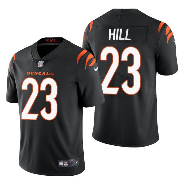 Custom Men’s Cincinnati Bengals Daxton Hill 2022 NFL Draft Stitched Jersey Black
