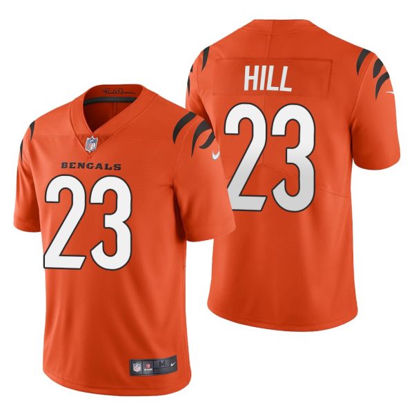 Custom Men’s Cincinnati Bengals Daxton Hill 2022 NFL Draft Stitched Jersey Orange