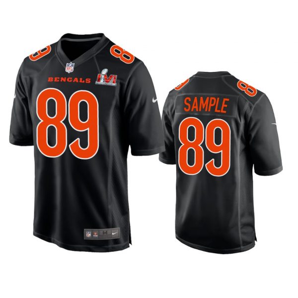 Custom Men’s Drew Sample Cincinnati Bengals 2022 Super Bowl LVI Black Bound Game Stitched Jersey