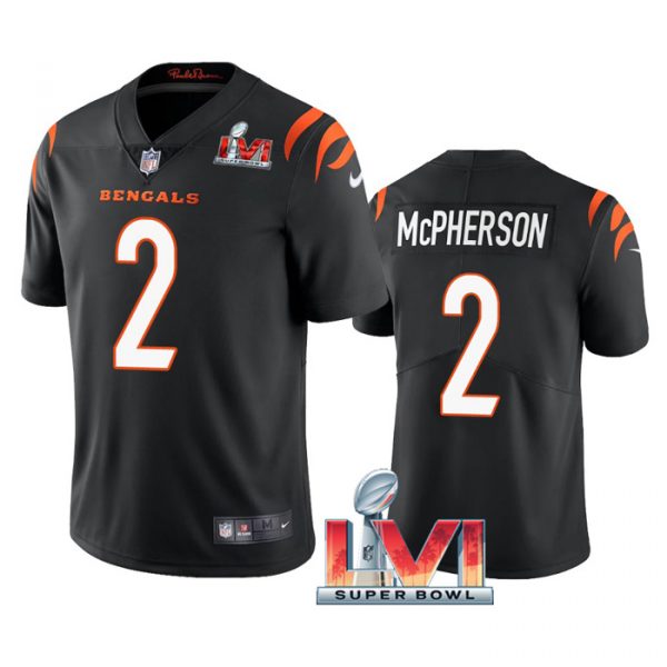 Custom Men’s Evan McPherson Cincinnati Bengals 2022 Super Bowl LVI Vapor Limited Stitched Jersey Black