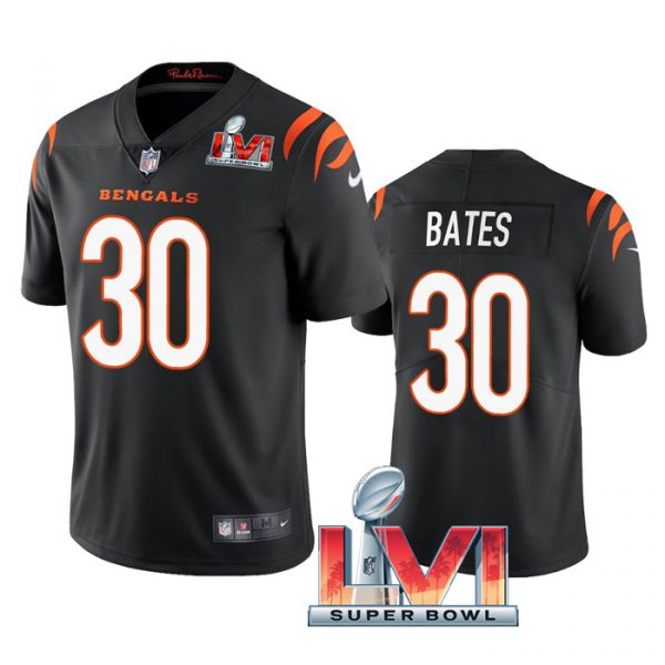 Custom Men’s Jessie Bates Cincinnati Bengals 2022 Super Bowl LVI Vapor Limited Stitched Jersey Black