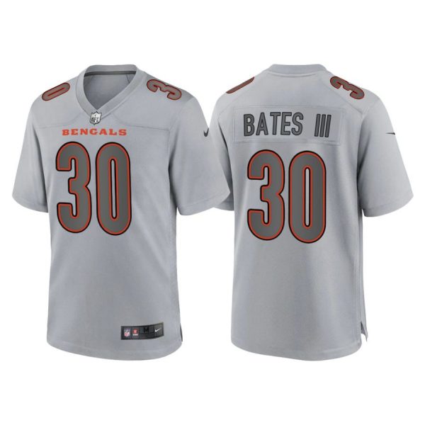 Custom Men’s Cincinnati Bengals Jessie Bates III Gray Atmosphere Fashion Stitched Jersey
