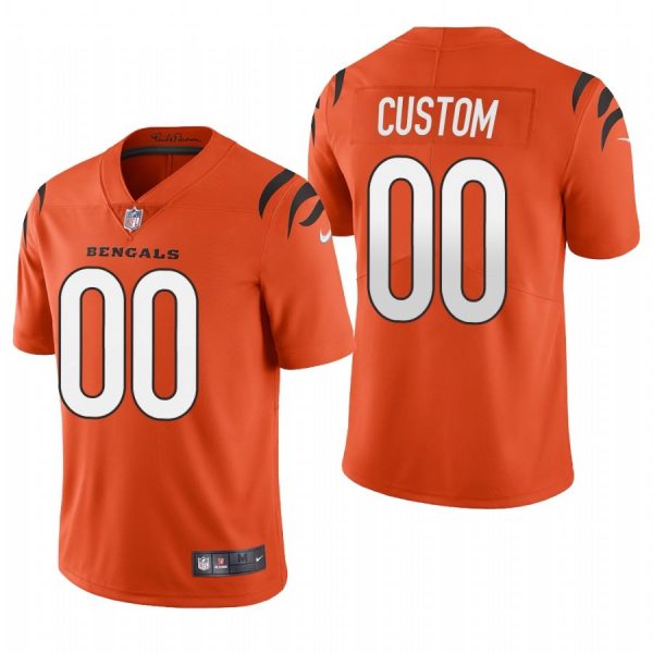 Custom Men’s Custom Cincinnati Bengals Vapor Limited Jersey Stitched 2021 Orange