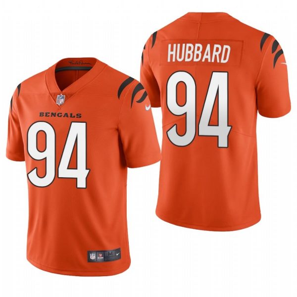Custom Men’s #94 Sam Hubbard Cincinnati Bengals Vapor Limited Jersey Stitched 2021 Orange
