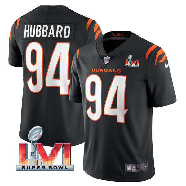 Custom Men’s Sam Hubbard Cincinnati Bengals 2022 Super Bowl LVI Vapor Limited Stitched Jersey Black