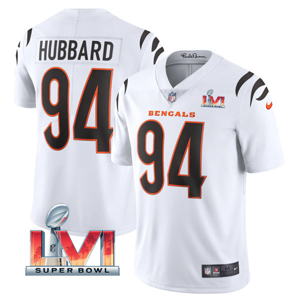 Custom Men’s Sam Hubbard Cincinnati Bengals 2022 Super Bowl LVI Vapor Limited Stitched Jersey White