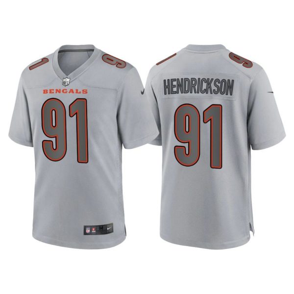 Custom Men’s Cincinnati Bengals Trey Hendrickson Gray Atmosphere Fashion Stitched Jersey