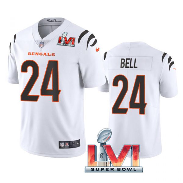 Custom Men’s Vonn Bell Cincinnati Bengals 2022 Super Bowl LVI Vapor Limited Stitched Jersey White