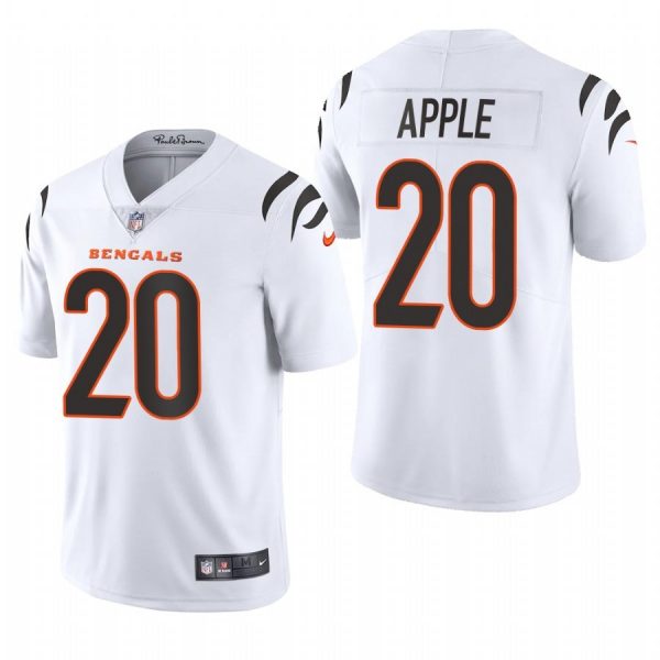 Custom Men’s #20 Eli Apple Cincinnati Bengals Vapor Limited Jersey Stitched 2021 White