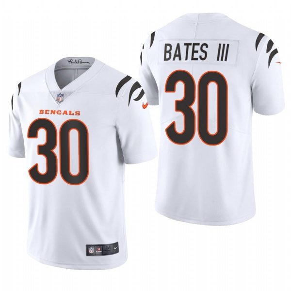 Custom Men’s #30 Jessie Bates III Cincinnati Bengals Vapor Limited Jersey Stitched 2021 White
