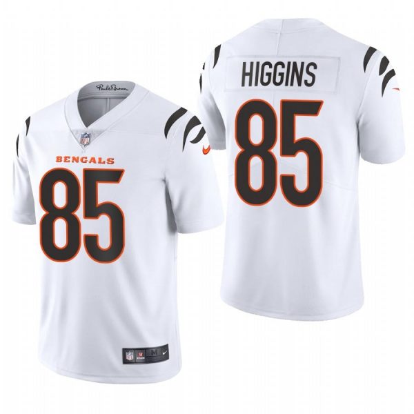 Custom Men’s #85 Tee Higgins Cincinnati Bengals Vapor Limited Jersey Stitched 2021 White