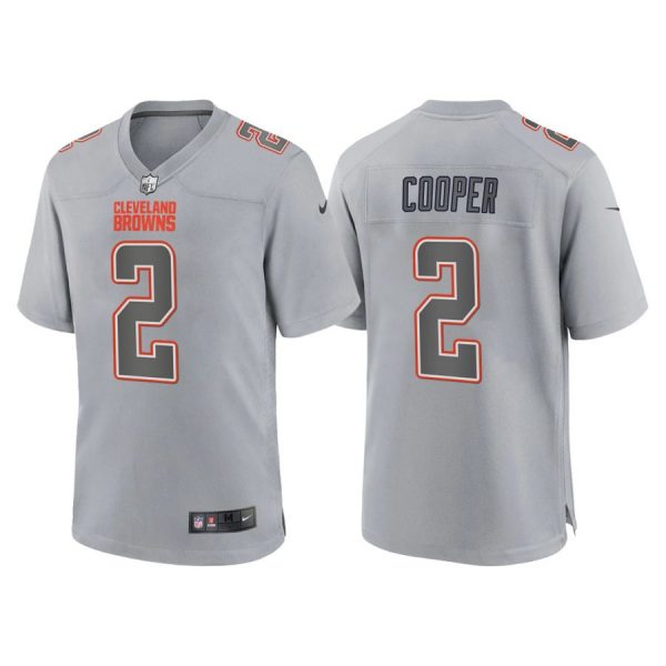 Custom Men’s Cleveland Browns Amari Cooper Gray Atmosphere Fashion Stitched Jersey