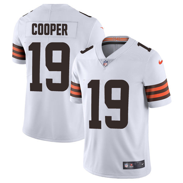 Custom Men’s Cleveland Browns Amari Cooper White Vapor Limited Stitched Jersey