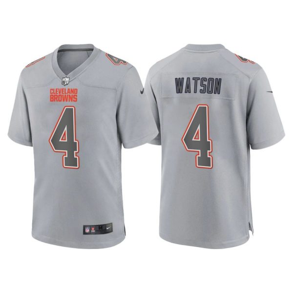 Custom Men’s Cleveland Browns Deshaun Watson Gray Atmosphere Fashion Stitched Jersey