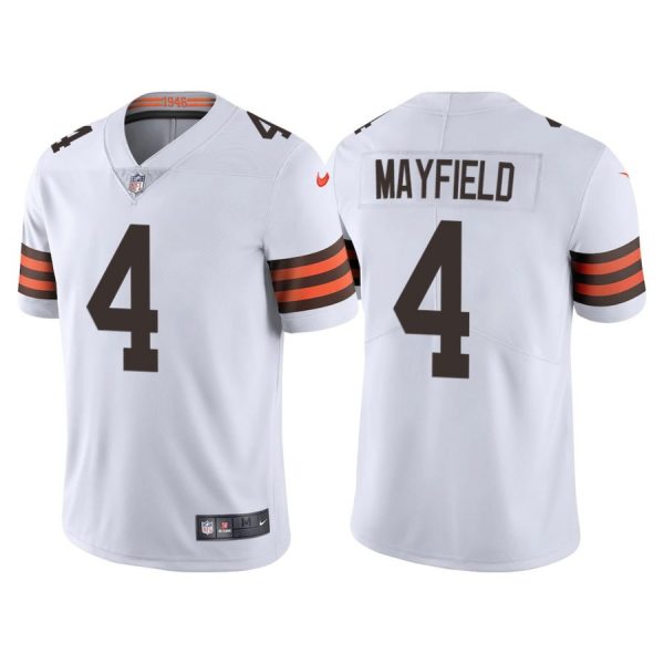 Custom Men’s Cleveland Browns Deshaun Watson White Vapor Limited Stitched Jersey