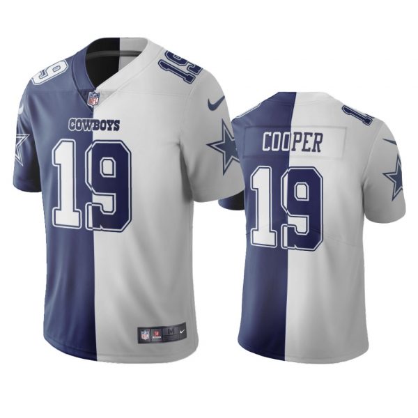 Custom Men’s Amari Cooper Dallas Cowboys Split Navy White Two Tone Vapor Limited Jersey Stitched