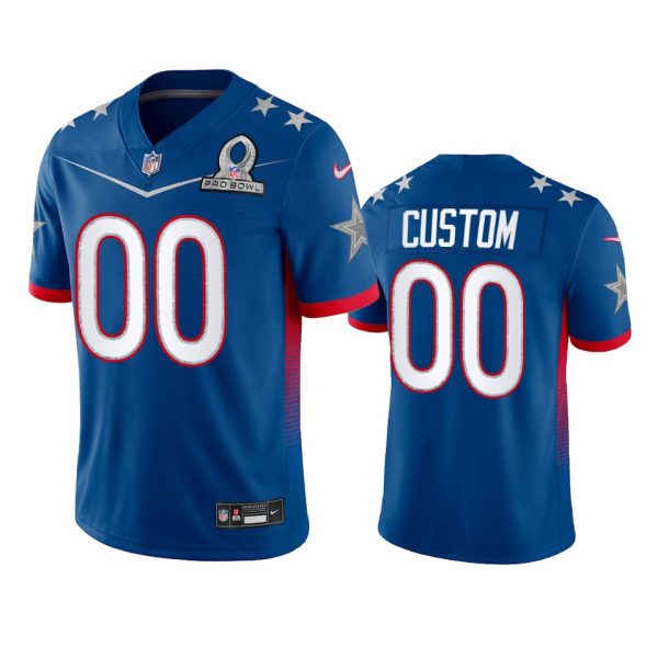 Custom Men’s Custom Dallas Cowboys 2022 NFC Pro Bowl Stitched Jersey Royal