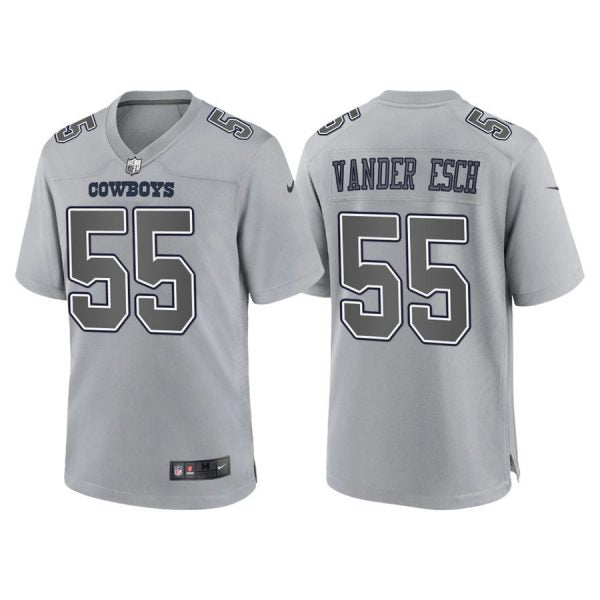 Custom Men’s Dallas Cowboys Leighton Vander Esch Gray Atmosphere Fashion Stitched Jersey