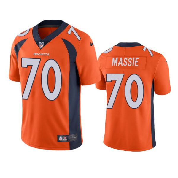 Custom Men’s Bobby Massie Denver Broncos Limited Footbal Jersey Orange