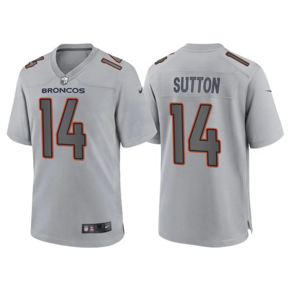 Custom Men’s Denver Broncos Courtland Sutton Gray Atmosphere Fashion Stitched Jersey