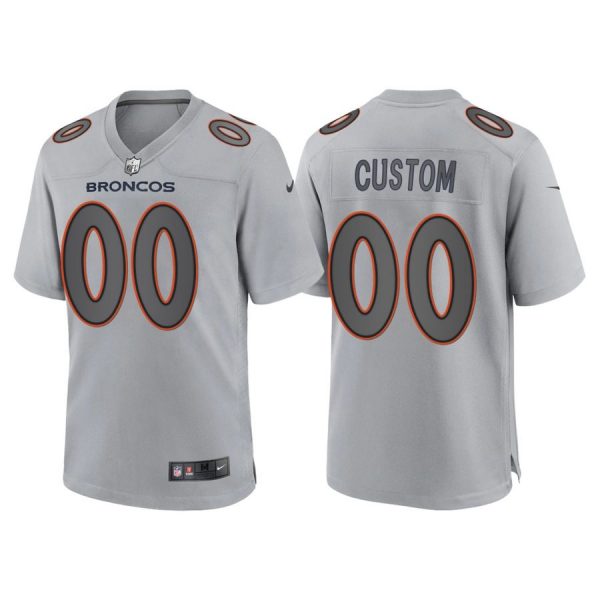 Custom Men’s Denver Broncos Custom Gray Atmosphere Fashion Stitched Jersey