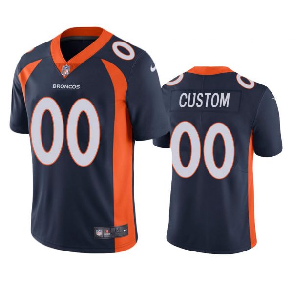 Custom Men’s Custom Denver Broncos Limited Footbal Jersey Navy