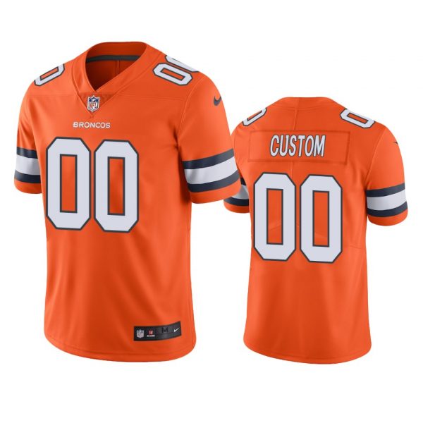 Custom Men’s Custom Denver Broncos Limited Footbal Jersey Orange Color Rush