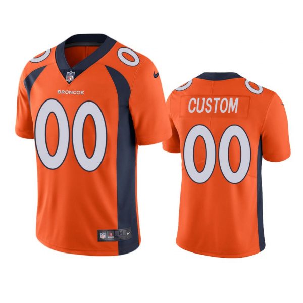 Custom Men’s Custom Denver Broncos Limited Footbal Jersey Orange