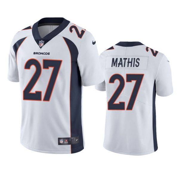 Custom Men’s Damarri Mathis Denver Broncos Limited Footbal Jersey White